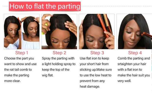 Perruques ondulée sans colle Taille moyennes Qualité cheveux