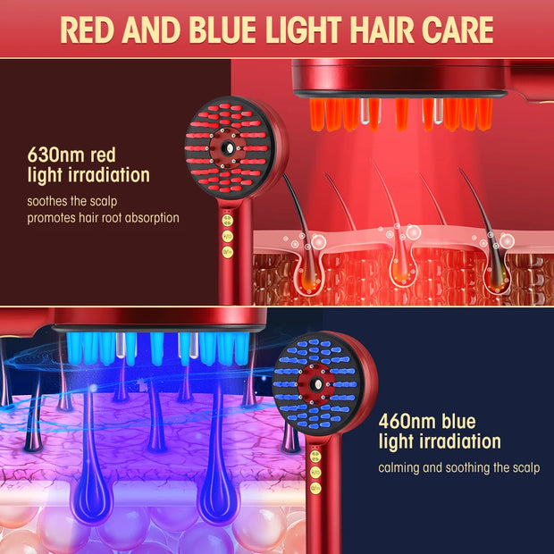 Masssages Comb Red Light Therapy Hair Follicle Comb Features