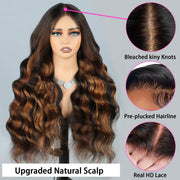 Perruques ondulée sans colle Taille moyennes Qualité cheveux