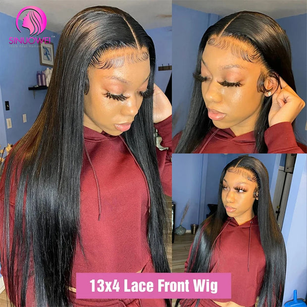 Straight Human Hair Lace Frontal Wig Brazilian même cheveux 