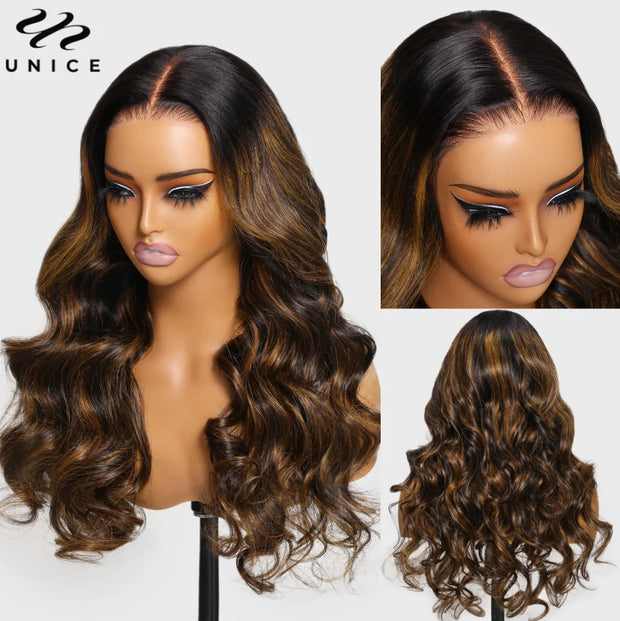 Perruque humain hair ondulée Brune tendance moyennes Qualité