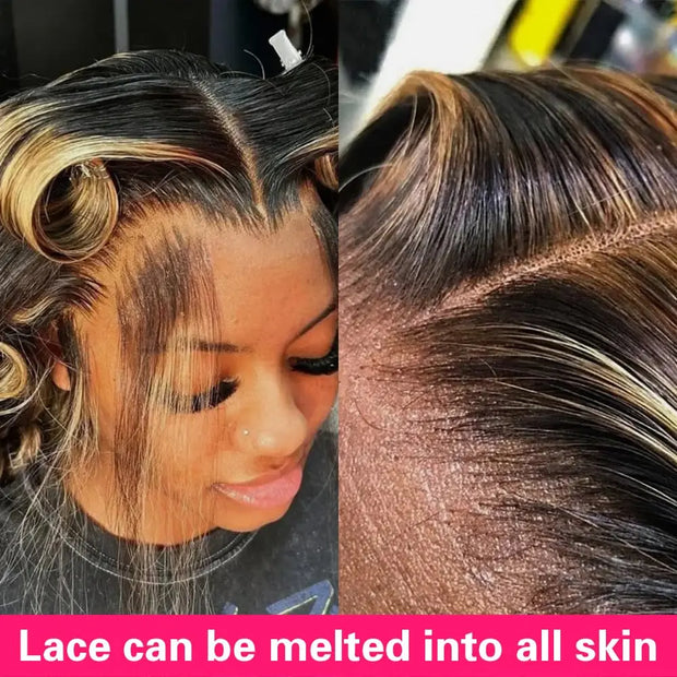 Perruque Lace Frontal Ombre Blonde Lace Front Wigs Suitables