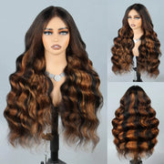 Perruques ondulée sans colle Taille moyennes Qualité cheveux