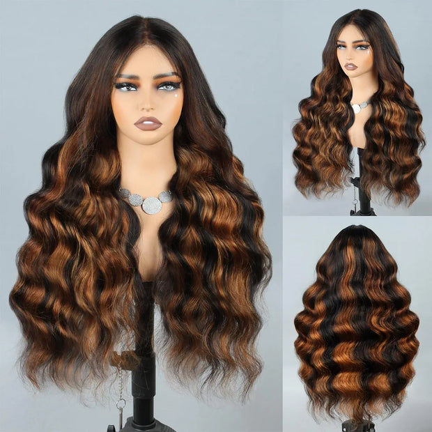 Perruques ondulée sans colle Taille moyennes Qualité cheveux