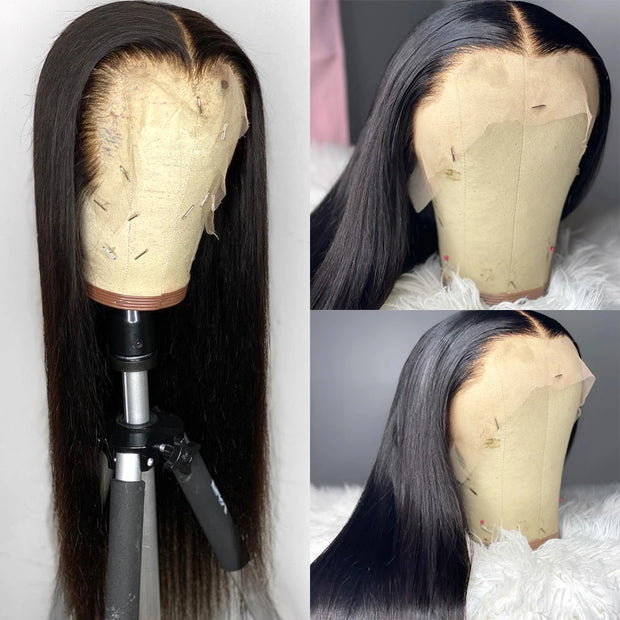 Straight Human Hair Lace Frontal Wig Brazilian même cheveux 