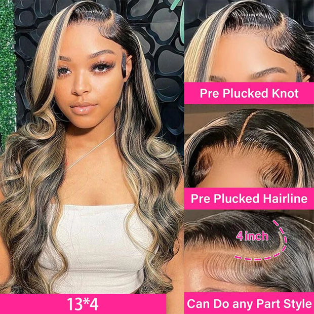 Perruque Lace Frontal Ombre Blonde Lace Front Wigs Suitables