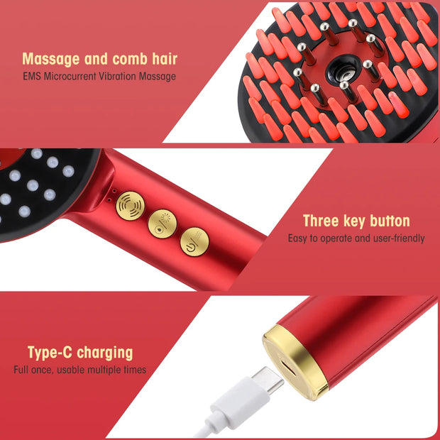 Masssages Comb Red Light Therapy Hair Follicle Comb Features