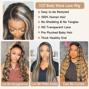 Perruque Lace Frontal Ombre Blonde Lace Front Wigs Suitables