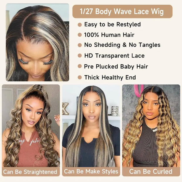 Perruque Lace Frontal Ombre Blonde Lace Front Wigs Suitables