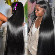 Straight Human Hair Lace Frontal Wig Brazilian même cheveux 