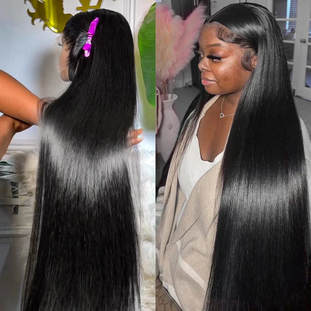 Straight Human Hair Lace Frontal Wig Brazilian même cheveux 