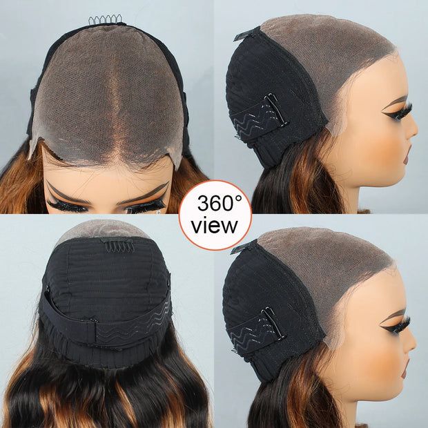Perruques ondulée sans colle Taille moyennes Qualité cheveux