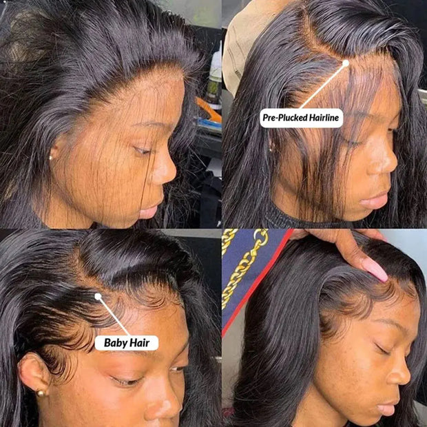 Straight Human Hair Lace Frontal Wig Brazilian même cheveux 