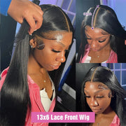Straight Human Hair Lace Frontal Wig Brazilian même cheveux 
