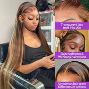 Lace Front Human Hairs Wigs Transparente perruque Perruques