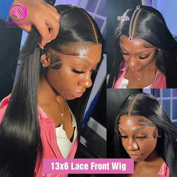 Straight Human Hair Lace Frontal Wig Brazilian même cheveux 